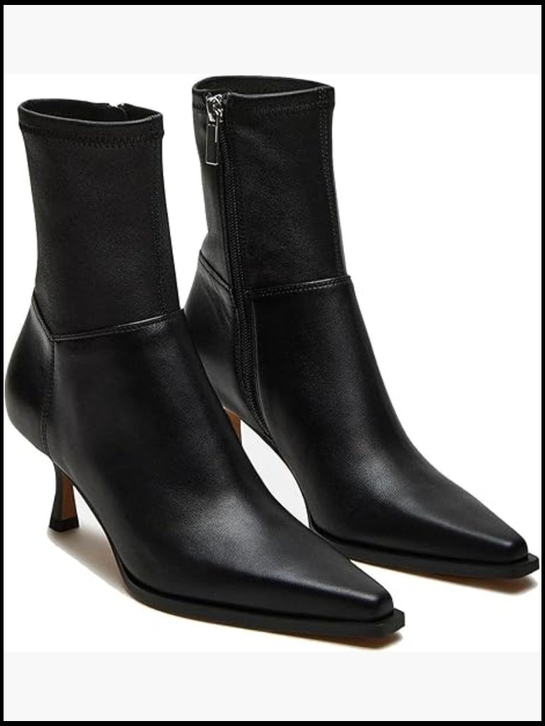Stiletto Heel Ankle Boots Pointed Toe Side Zip Fashion Trendy Booties